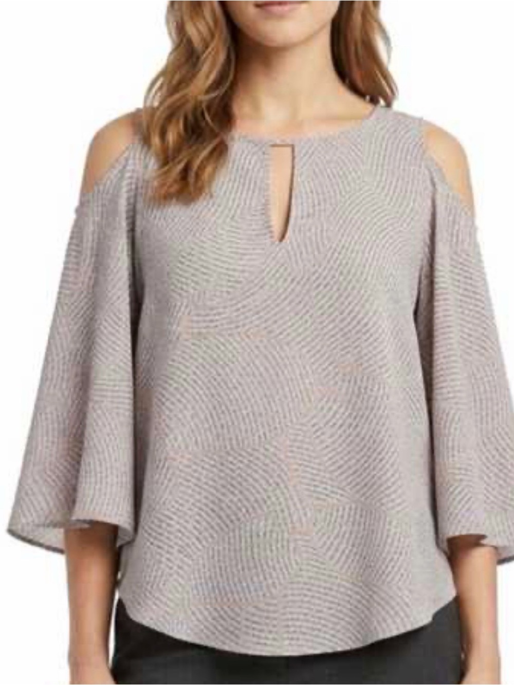 Veronica M. Abstract Print Keyhole Blouse Size XS
